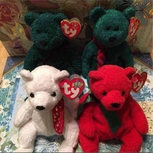 Vintage Ty Beanie Baby Holiday Bears